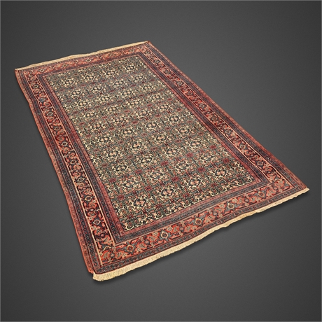Persian Khorasan Boteh Wool Rug — 4'7" x 7', c.1900–25