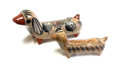 Mexican Ceramic Dog Sculpture