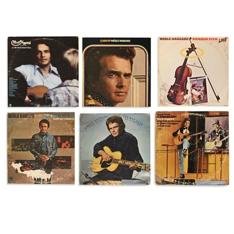 Merle Haggard Vinyl LP Lot of 6 — Okie From Muskogee, Rainbow Stew +++