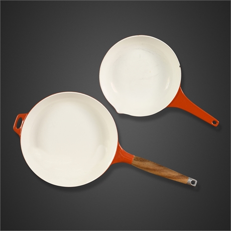 Copco Michael Lax Danish Enameled Cast Iron Skillet & Saucepan, Flame Orange