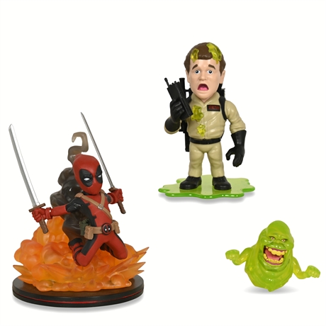 Deadpool and Ghostbusters Figurines