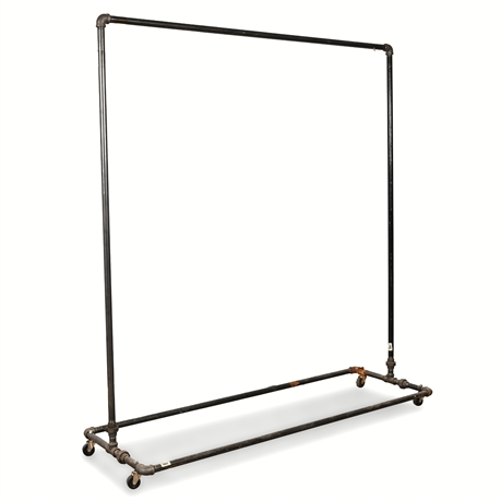 68.5" Urban Loft Pipe Rack – Industrial Rolling Garment Display
