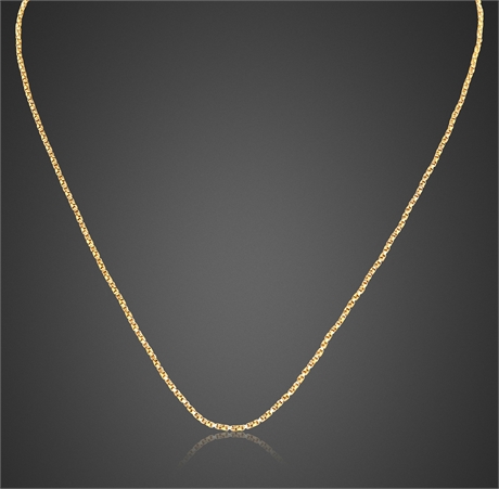 14K Gold Box Link Chain Necklace, 16" — Israel