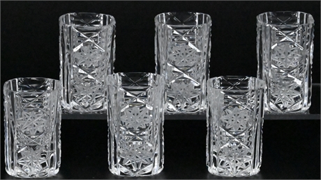 6 Bohemian Crystal Glasses