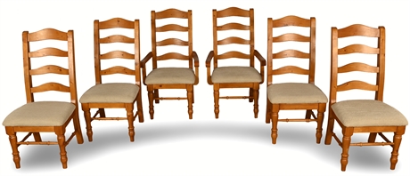 (6) Solid Pine Ladderback Dining Chairs