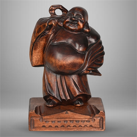 Vintage Carved Buddha Sculpture