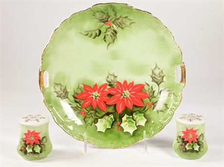 Hand Painted Lefton China Limited Edition Poinsettia