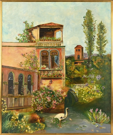 Mediterranean Garden Scene - Phil Miller 1960