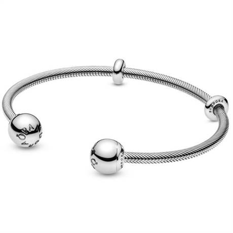 Pandora Sterling Snake Chain Style Open Bracelet/Bangle