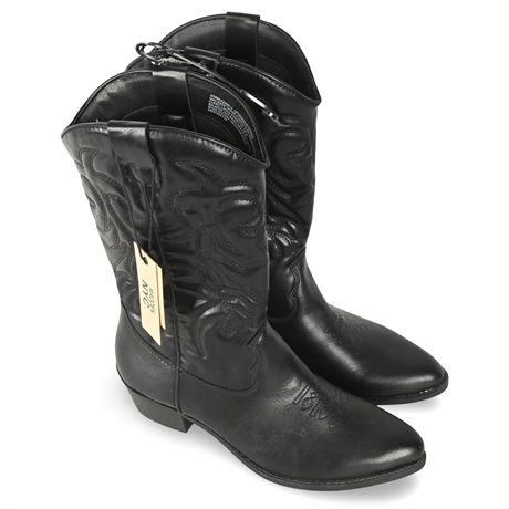 Madden NYC Women's "Almond Toe" Western Boots – Black, Size 11, New with Tags