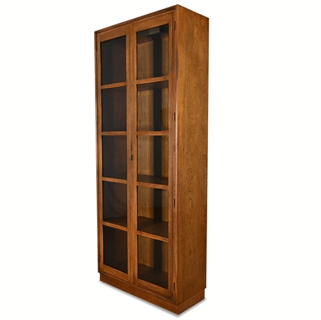 Vintage Mazor Masterpieces Lighted Display Cabinet with Beveled Glass Doors