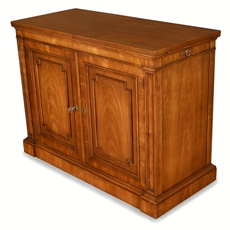 Kindel Grand Rapids Cherry Extending Bar Cabinet w/ Burl Inlay Top