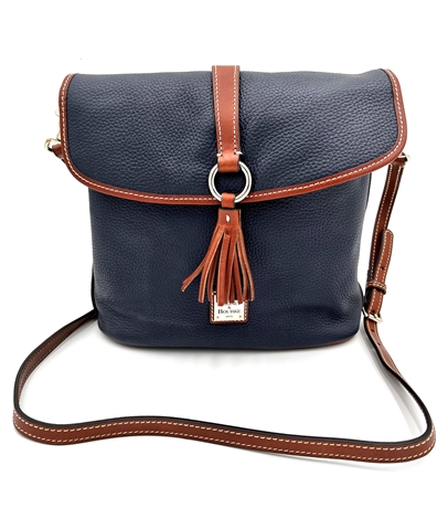 DOONEY & BOURKE NAVY DOUBLE-HANDLE HANDBAG