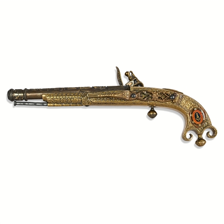 LaCessit Murdoch Scottish Highland Flintlock Pistol Replica — Cast Brass/Aluminu