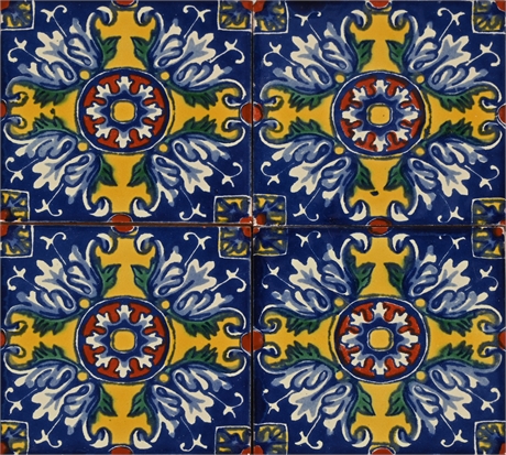 4.25" X 4.25" Talavera Tiles, 90 pieces