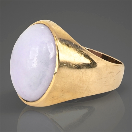 Vintage 14K Lavender Jade Ring