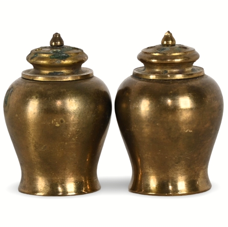 Solid Brass Salt & Pepper Shakers