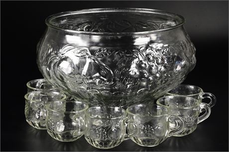 Jeanette Pressed Glass Punch Bowl