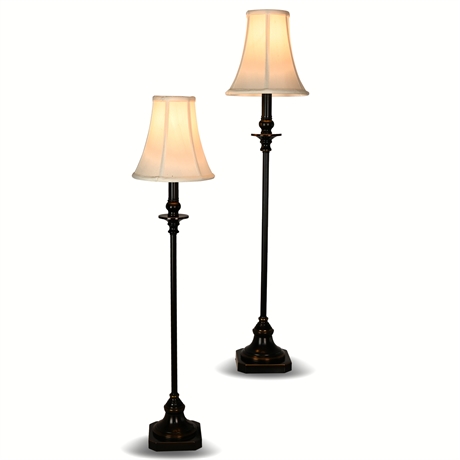Pair 3' Bronze Buffet Lamps