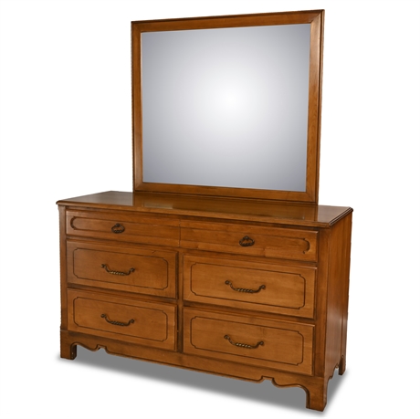 Six Drawer Dresser with Mirror by Crawford Furniture