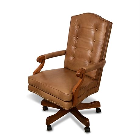 Ethan Allen Leather Executive Office Chair