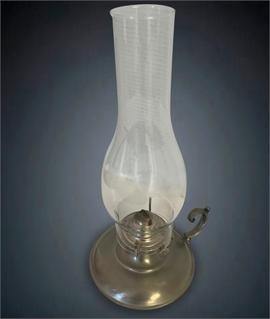 Vintage Oil Lamp With Glass Hurricane