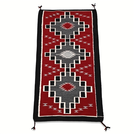 Adella Silvers Navajo Rug—Chinle AZ, 2010, 100% Wool with Spirit Line