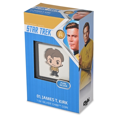 2021 Niue Star Trek JAMES T. KIRK Chibi 1 oz .999 Silver Proof Coin #00716/2000