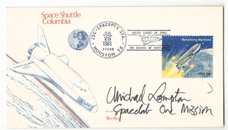 Michael Lampton Signed Space Shuttle Columbia First Day Cover—Spacelab 1 Mission