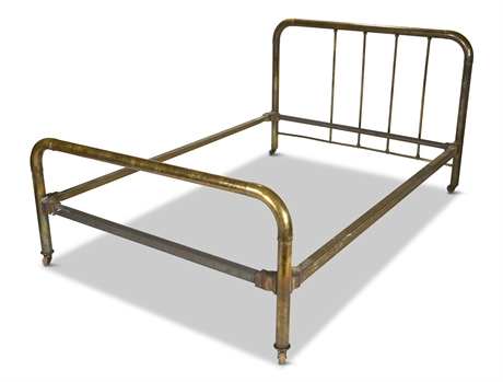 Antique Simmons Mfg Company Full Brass Bed