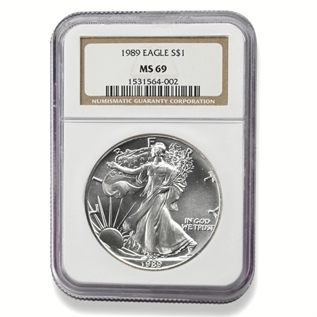 1989 American Silver Eagle $1 NGC MS 69