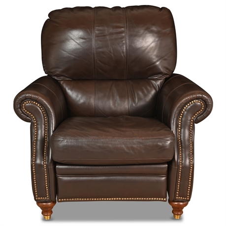 Ethan Allen Leather Roll-Arm Push-Back Recliner
