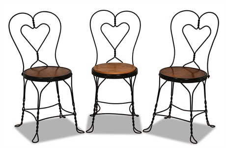 Antique Heart Ice Cream Parlor Chairs