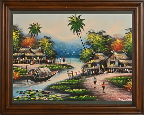 Thai Folkart Painting on Canvas