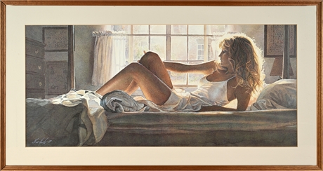 Steve Hanks "Bedroom Light" 1987 Framed Print — Wood Frame, Glass