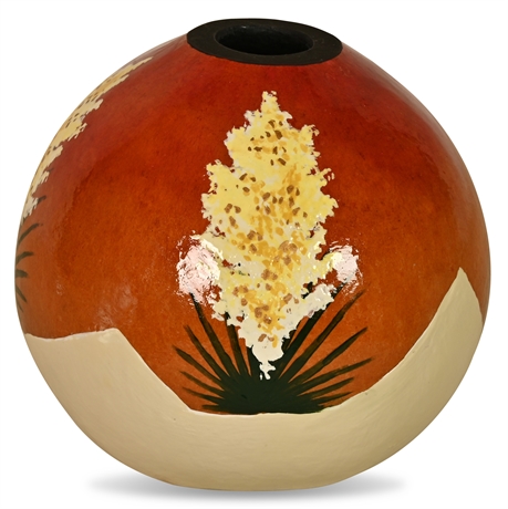 Barry Crisman 'Yucca on the Dunes, White Sands' Gourd Art