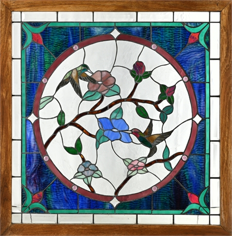 Hummingbird Stained Glass Panel