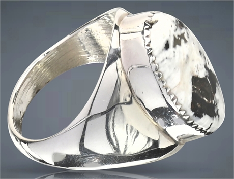 White Buffalo Turquoise Sterling Silver Ring