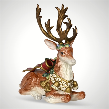 Fitz and Floyd Classics Holiday Reindeer Figurine – 13" Handcrafted