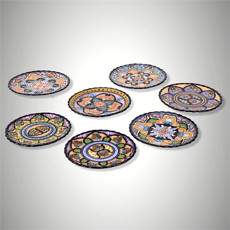 Casa Juquila Hand-Painted Mexican Wall Plates – Set of 7, 10"