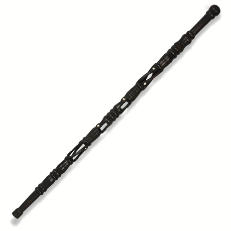 Reticulated Column Walking Stick – Bone Inlay, 38.5”