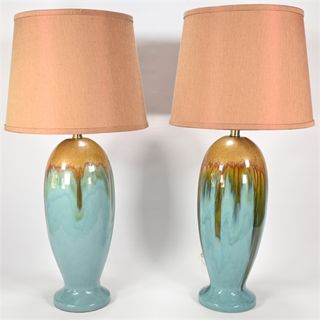 Pair Ceramic Tuscon Table Lamps by Kenroy