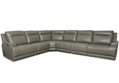 Ashley Goal Power Motion Gray Sectional Sofa with Recliners and Storage Console