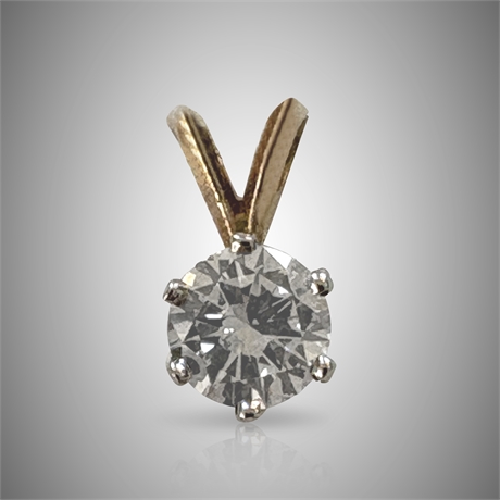 .75 Natural Diamond 14K Gold Pendant