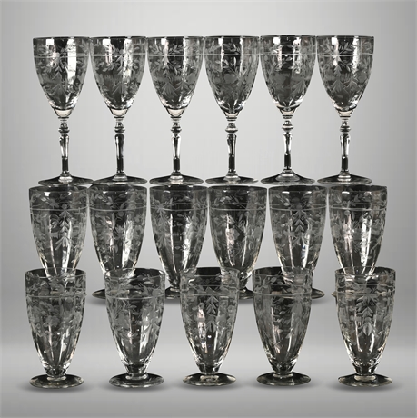 18 Rock Sharpe Goblets and Ice Tea Tumblers