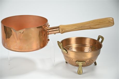 Mauviel Copper Pan and Colander