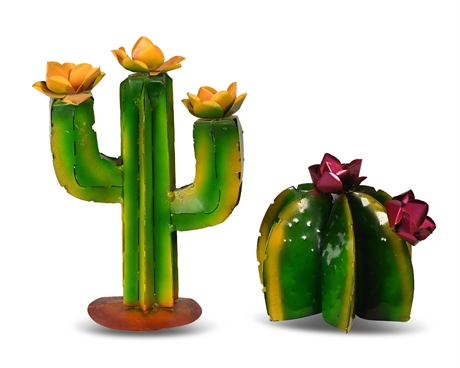 Metal Cactus Sculptures
