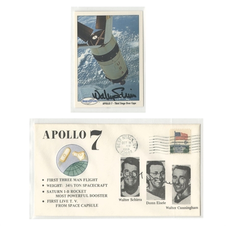 Wally Schirra Signed Apollo 7 SpaceShots Card & 1968 Launch-Day Cover