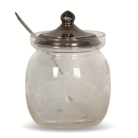 Sterling Silver Trimmed Jam Jar