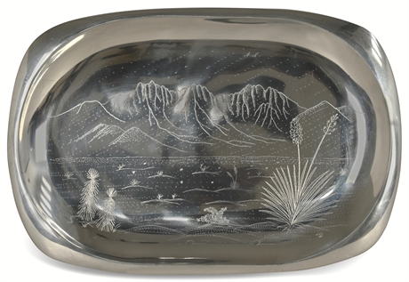 Organ Mountain Engraved Nambé Tray